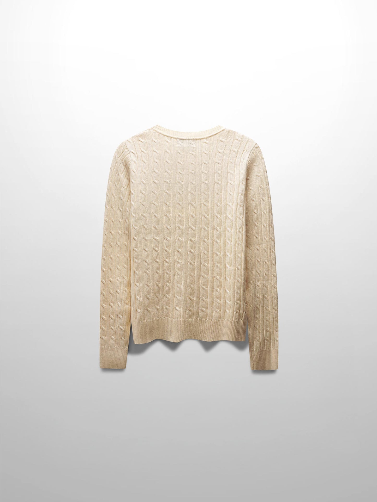 Knit Cable Sweater-Pale Yellow-2