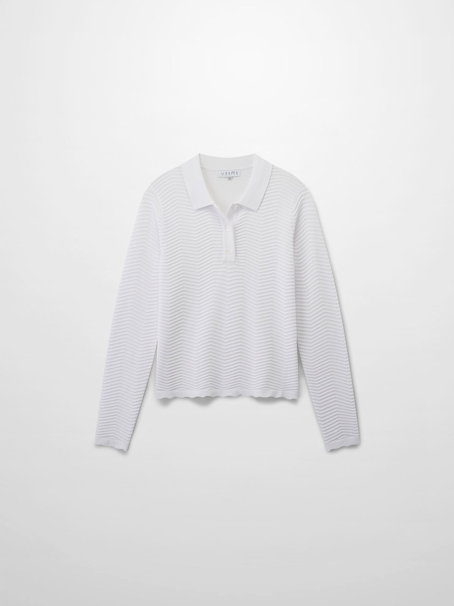 Scallop Edge Collar Sweater-White-1