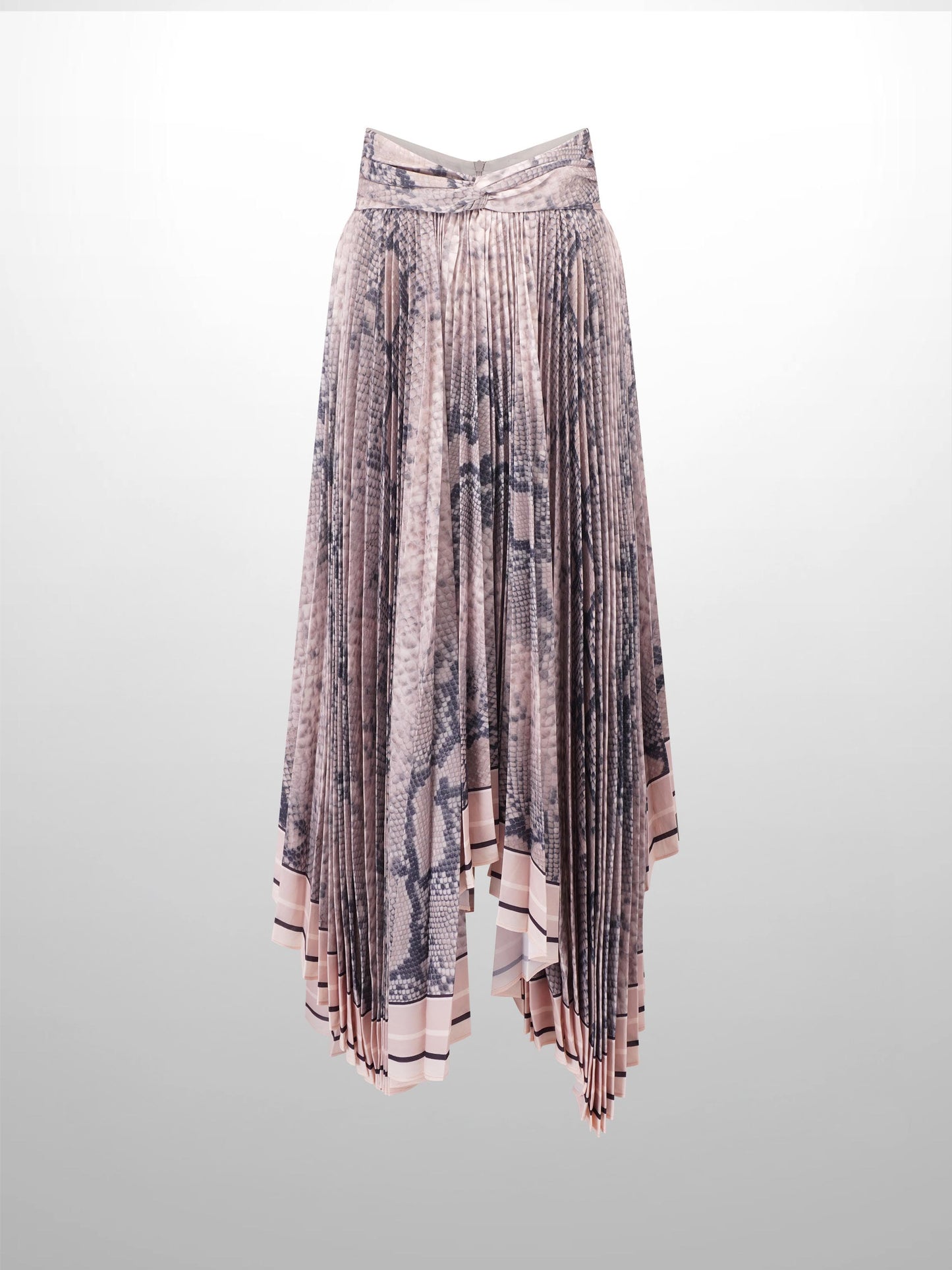 Ruched Waist Skirt- Snake Print-1