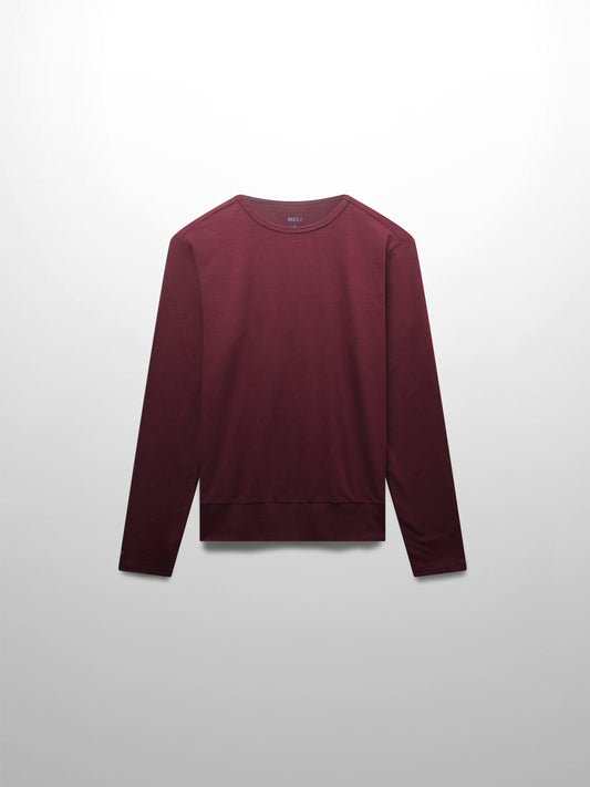 Crew Bomber Tee-Burgundy-1