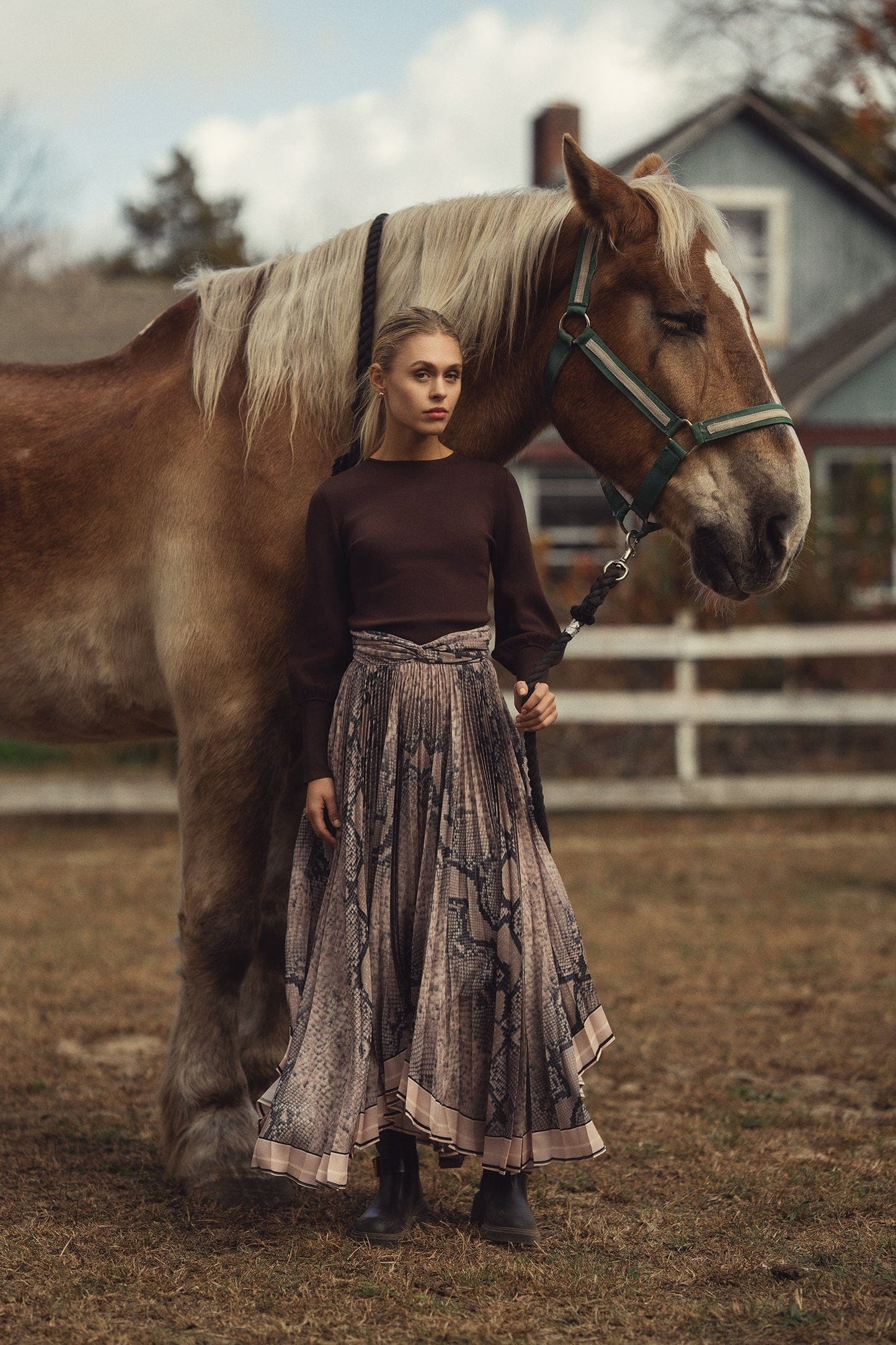 Ruched Waist Skirt- Snake Print-0