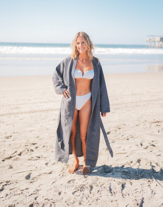 WAFFLE TURKISH COTTON BATHROBE-1