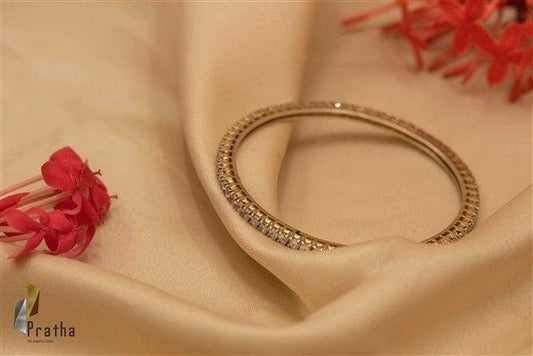 Single line Diamond Bangle-0
