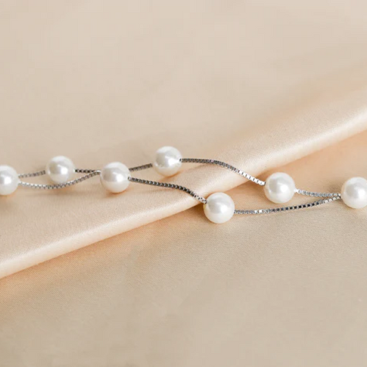 Double line pearl Bracelet-0
