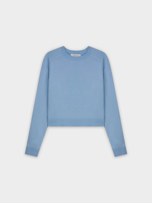 RIBBED BAND SWEATER-OCEAN BLUE-1