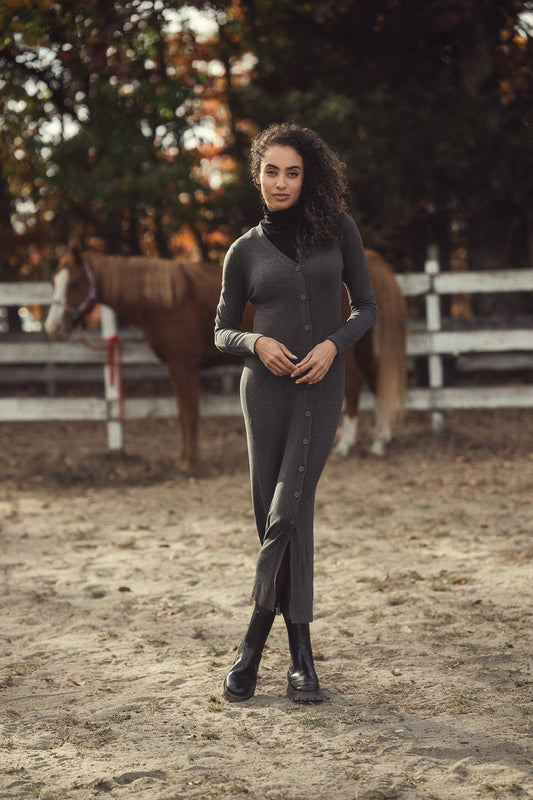 Duster Cardigan 50"-Charcoal Grey-0